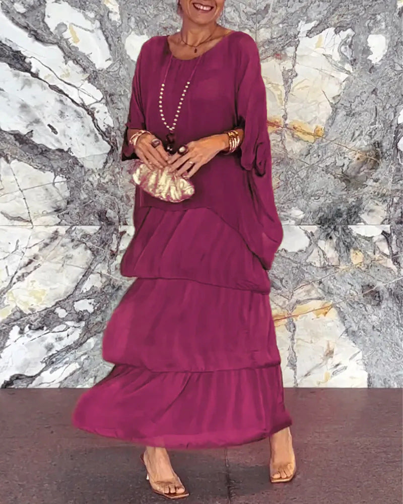 Nora | Elegantes Chiffon Boho Freizeitkleid