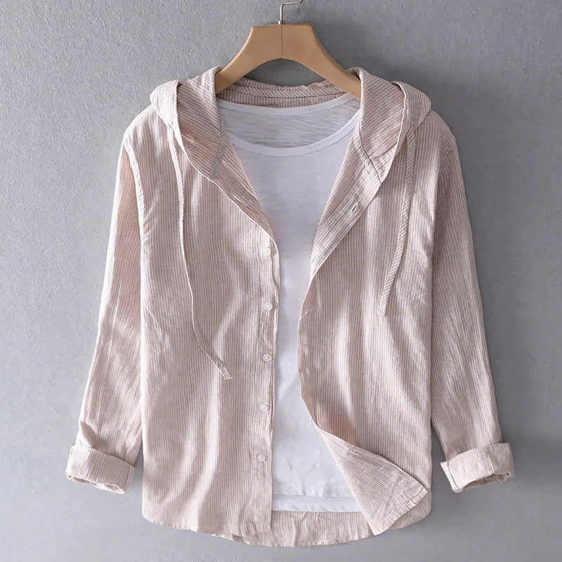 Sunset Shore Hooded Linen Shirt