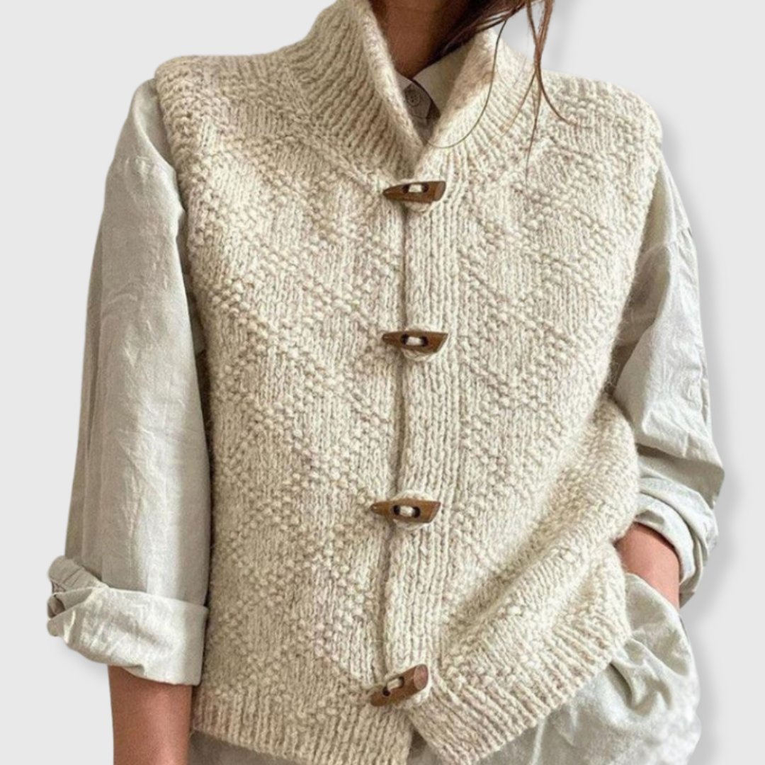 Ines | Elegante ärmellose Strickjacke