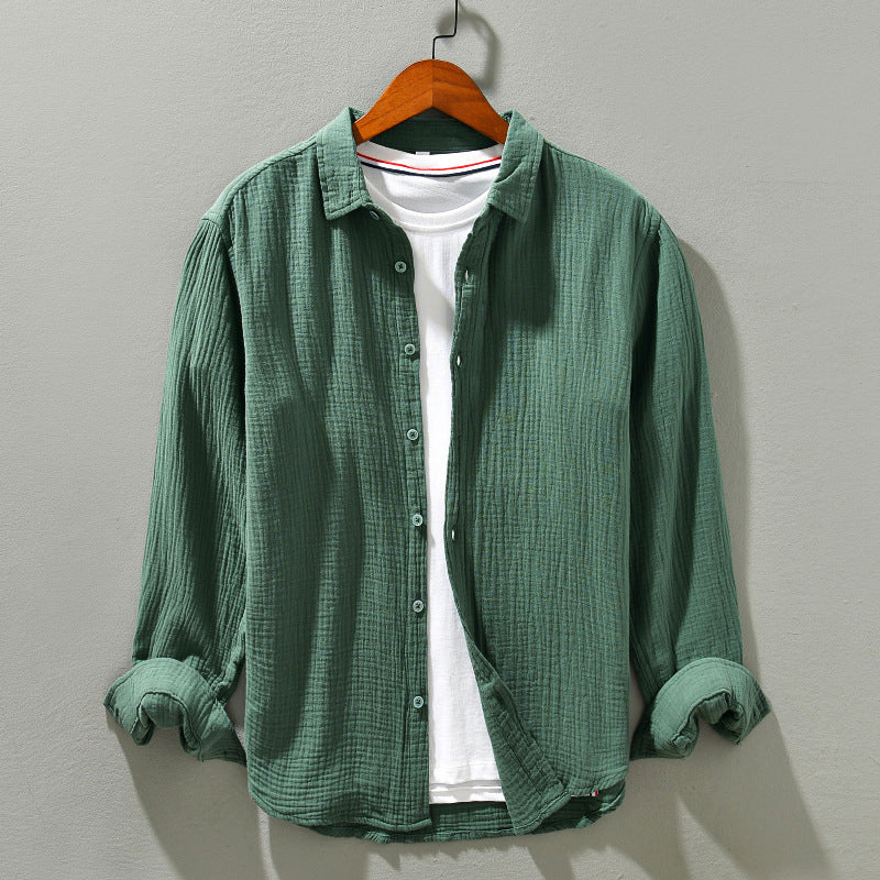 Monterey Gauze Cotton Button-Up Shirt