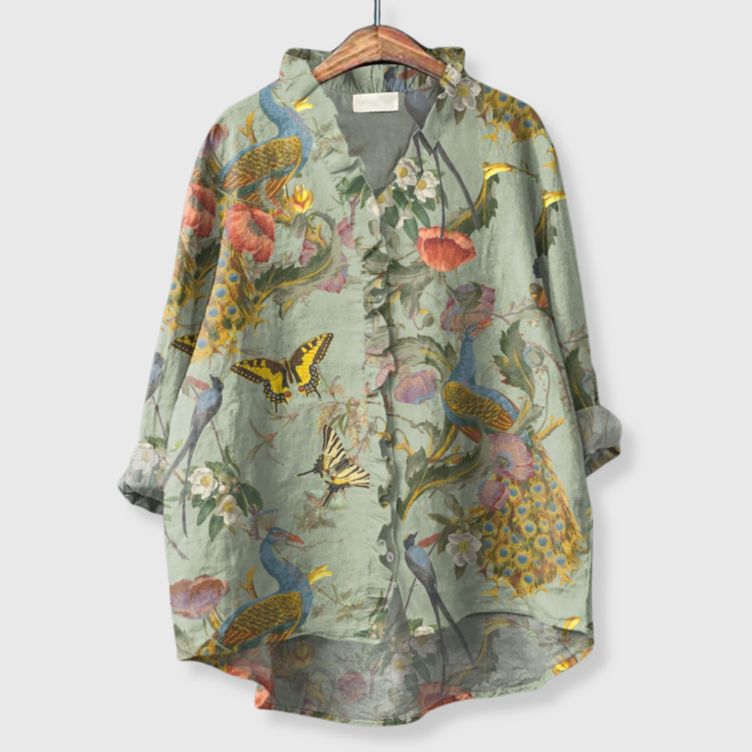 Scarletta | Elegante Bluse aus Leinen-Mix