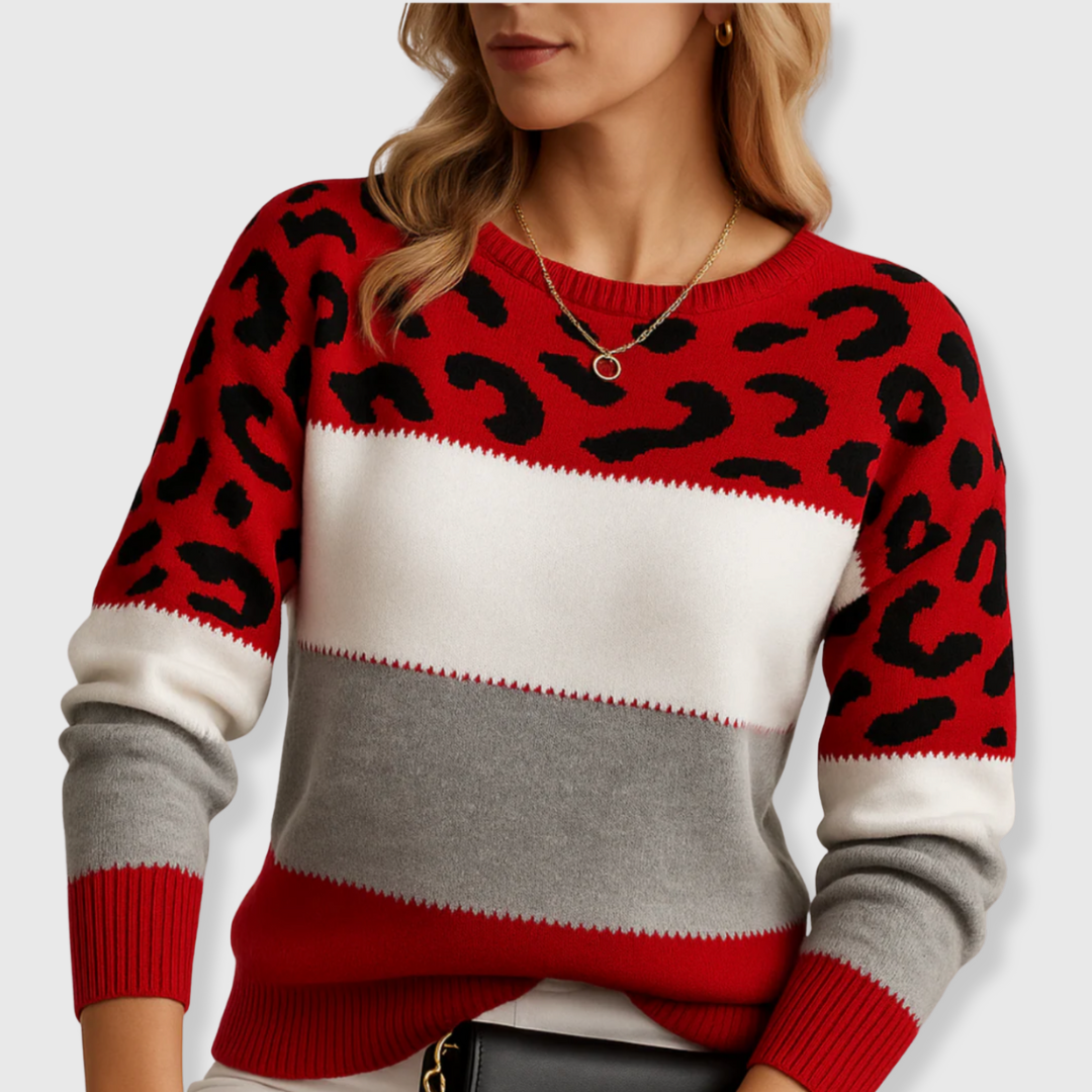 Chiara | Lässiger Pullover mit Leo-Design