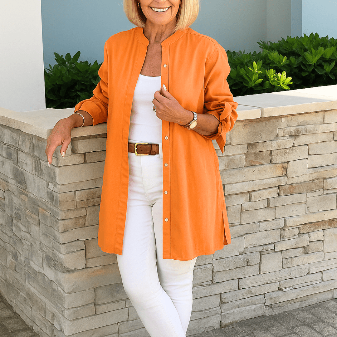 Laura | Unifarbene Bluse mit Schleifenärmeln